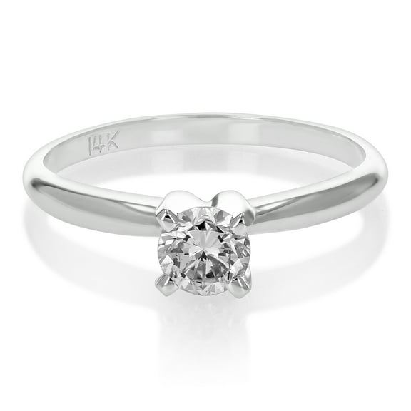 Vir Jewels 1/2 CTTW VS2 Diamond Solitaire Engagement Ring 14K White Gold Round Prong