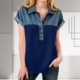 thumbnail image 6 of akafmk Girls Denim Shirts Button Up Lapel Collar Short Sleeve Casual Summer Jean Blouses Shirts 4-15 Years, 6 of 7