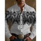 thumbnail image 1 of Camisa de manga larga para hombre estilo occidental camisas hawaianas de mezclilla camisas gráficas vintage cómodas y suaves blusa de playa de talla grande, 1 of 6
