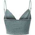 thumbnail image 3 of Made by Olivia Women's Textured Open Back Laced V-Neck Crop Top, 3 of 6