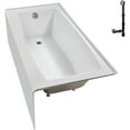 thumbnail image 4 of Streamline NAL-5480-PBR 60 in. x 30 in. Acrylic Left-Hand Drain Alcove Bathtub in Glossy White With External Drain in Polished Brass, 4 of 8