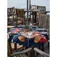 thumbnail image 2 of Outdoor Tablecloth with Umbrella Hole for Patio/Picnic/Party/Camping, Patriotic Gnomes Waterproof Table Cloth Round Cover Washable, Independence 250 Memorial Navy Striped (Dia 54"), 2 of 9