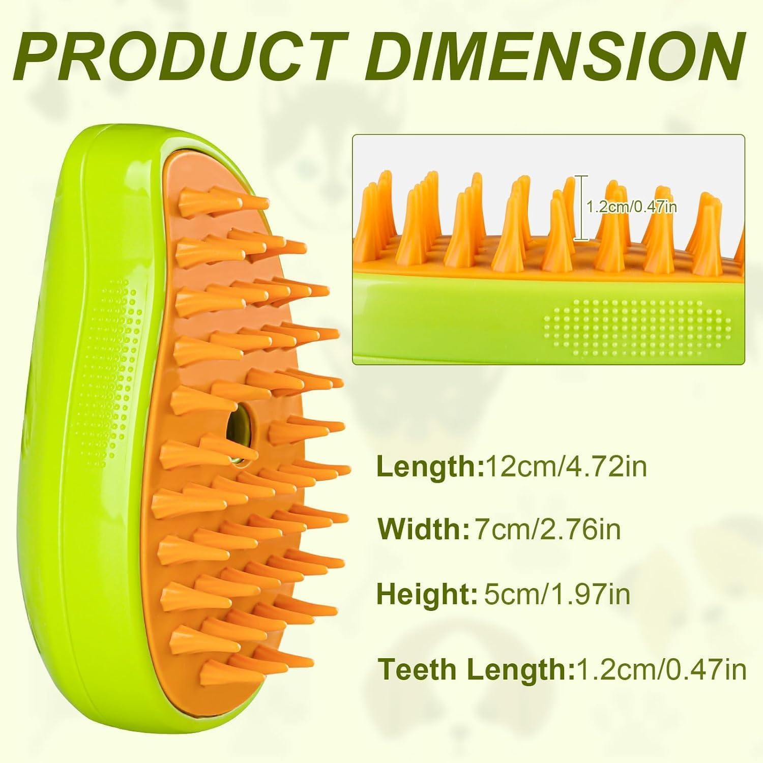 Dog & Cat Steam Brush 3 In 1 Steamy Yellow Pet-Brush Gift for Pets Cats and Dogs