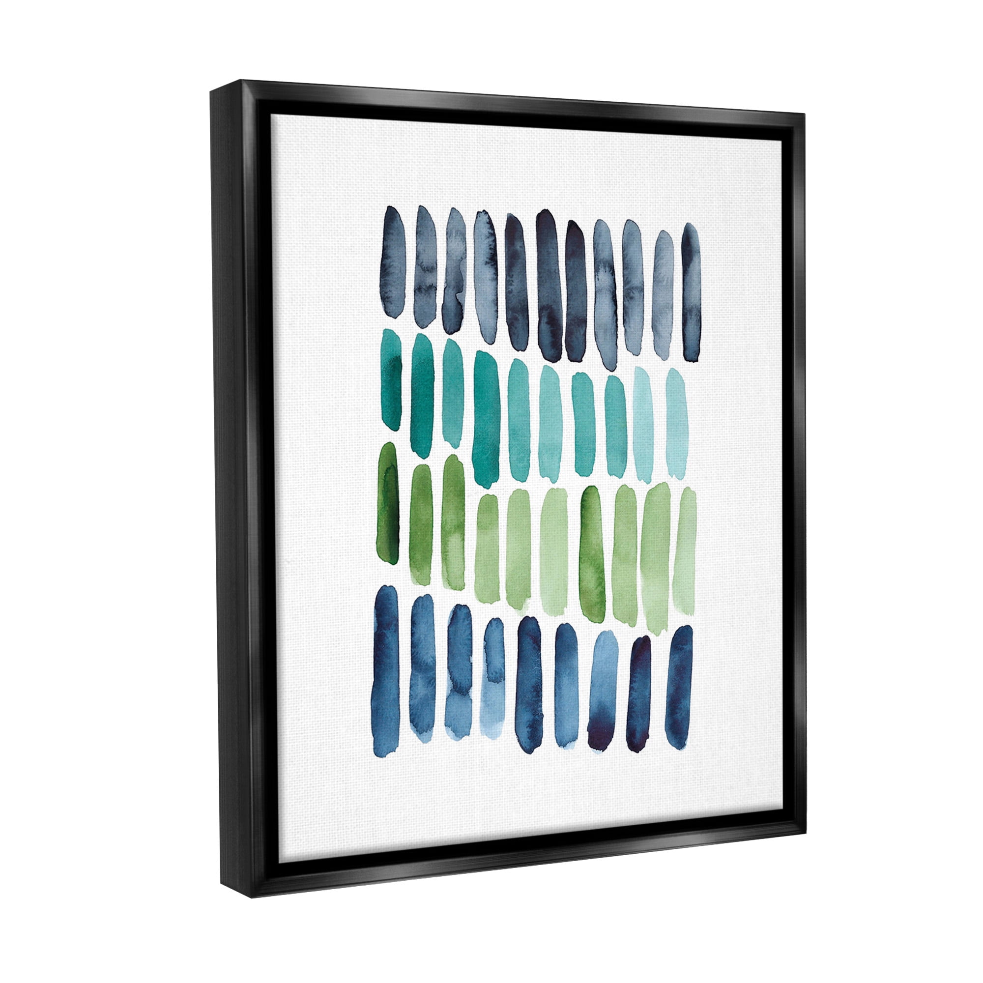Stupell Industries Nautical Minimalist Shapes Abstract Painting Black Floater Framed Canvas Art Print Wall Art, 25 x 31
