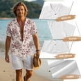 thumbnail image 6 of FOR U DESIGNS Vintage Rose Butterfly Print Couple Matching Outfits Linen-Like Men's Button Down Shirt Women's Sleeveless Dress with Pockets for Beach Vacation, 6 of 7