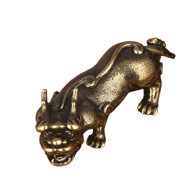 EZLIFE Figuras de toro de latón macizo, estatuas pequeñas, adornos para el hogar, figuras de animales, regaloÐσ S5S9