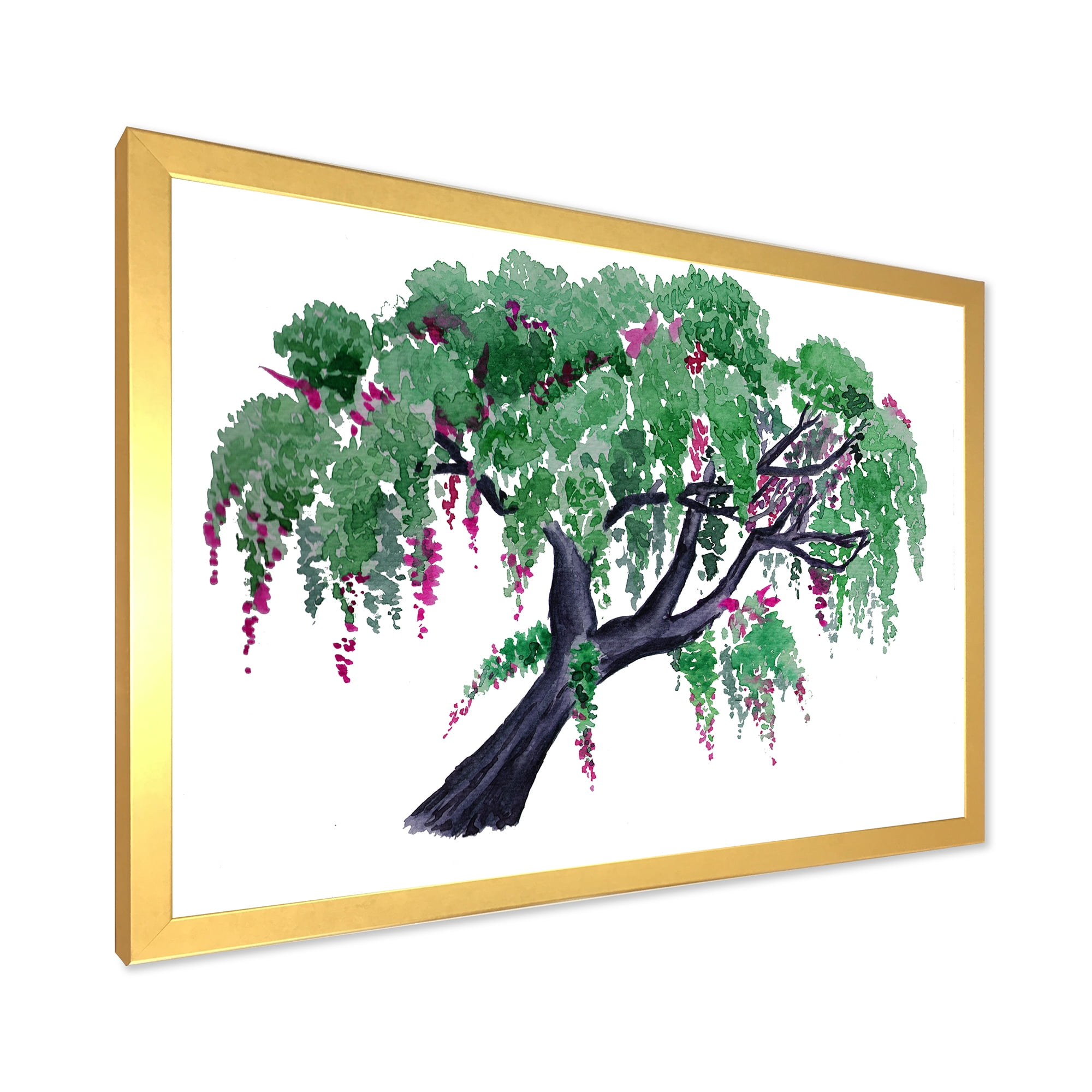Designart 'A Lonely Tree of Wisteria' Traditional Framed Art Print