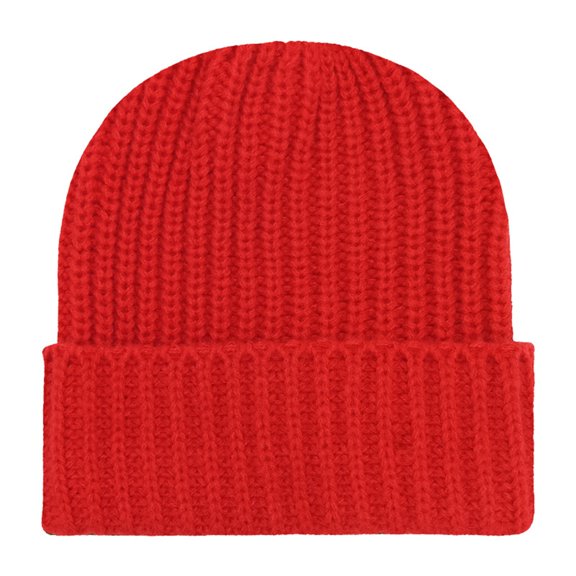 Wuphunn Fleece Beanie Ribbed Crossed Chunky Cable Knit Toboggan Hats Beanies Hats Men Knit Hats for Women Ski Cap B Red One Size