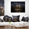thumbnail image 4 of Designart Elephants Watering in the River - Animal Throw Pillow - 12x20, 4 of 5