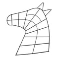 thumbnail image 2 of Marco de Corona de Alambre Macarena con Cabeza de Caballo Negro, 2 of 8