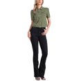 thumbnail image 2 of INSPIRE CHIC Women's Denim Jacket Short Puff Sleeves Turndown Collar Mother's Day Jean Jacket Olive Green XL, 2 of 6