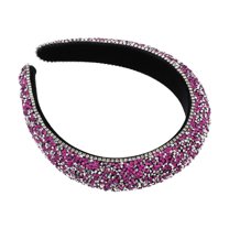 Unique Bargains Rhinestone Headbands, Crystal Diamond Bling Headbands, Beaded Jeweled Hairband, Rose Red Headband
