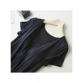 thumbnail image 6 of Women Short Sleeve Built-in Bra Padded Long Nightdress Sleepwear Pajamas,Shelf Bra Full Slip Casual Nightgown,Knee Length Comfy Soft Modal Sleep Shirt Night Shirt Dress Solid Sleepwear,Black S-2XL, 6 of 8