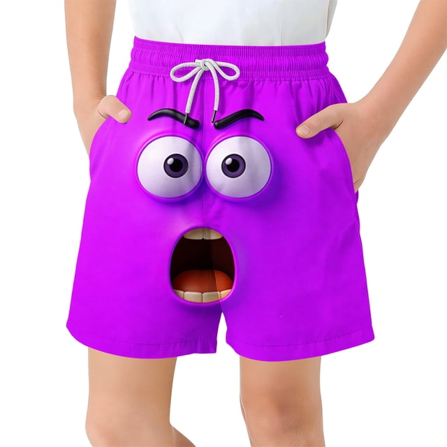 Pantalones cortos de bolsillo para niños con cordón elástico estampado casual traje de baño pantalones de cinco puntos