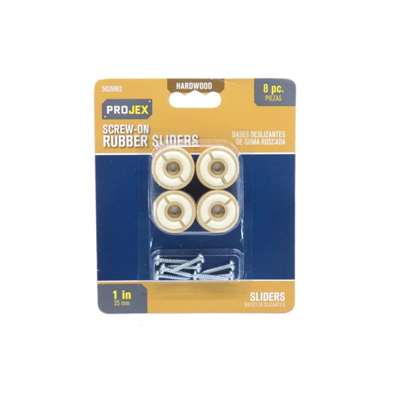 Protector de suelo para muebles PROJEX Glide, 2,5 cm, atornillable, paquete de 8