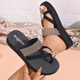 thumbnail image 3 of Women's Glitter Rhinestone Ring Toe Sandals Arch Support Flip Flops Comfortable Casual Summer Beach Thong Sandal Black Size 6.5, 3 of 7