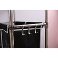 thumbnail image 3 of 3 Tier Rolling Laundry Sorter with 4 Removable Bags, Wheels and Hooks, Fabric Hamper for Organizing Lights Darks, Waterproof MDF Board, Black White, 3 of 8