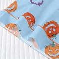 thumbnail image 6 of Elegyee Toddler Girl's Halloween Pajama Set Pumpkin Print Short Sleeves Top Shorts Kids Loungewear, Blue, Size 3-4, 6 of 8