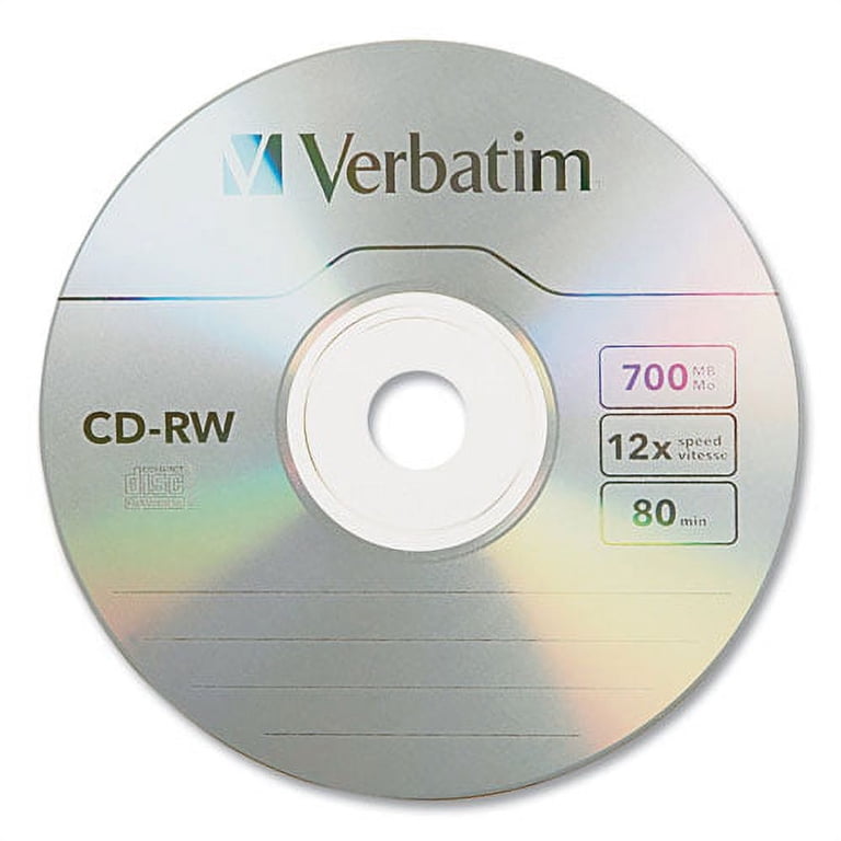 Cd-Rw Rewritable Disc, 700 Mb/80 Min, 12x, Spindle, Silver, 25