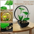 thumbnail image 3 of HLONK Tabletop Fountain 3-Tier Lotus Indoor Waterfall Fountain Desk Fountain Relaxation Home Decor Including Lots of Rocks and Soothing Sound Machine, 3 of 10