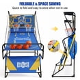 thumbnail image 6 of Electronic Basketball Game, SHINPT 2-Player Dual Shot Basketball Arcade with Electronic LED Scoreboard, 4 Balls & Air Pump, Foldable Indoor Arcade Basketball Game for Kids Adults, Blue, 6 of 6