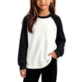 thumbnail image 5 of Kids' Long Sleeve Raglan T-Shirt Solid Casual Layering Top Clothing Campus Basic Shirt, 5 of 8