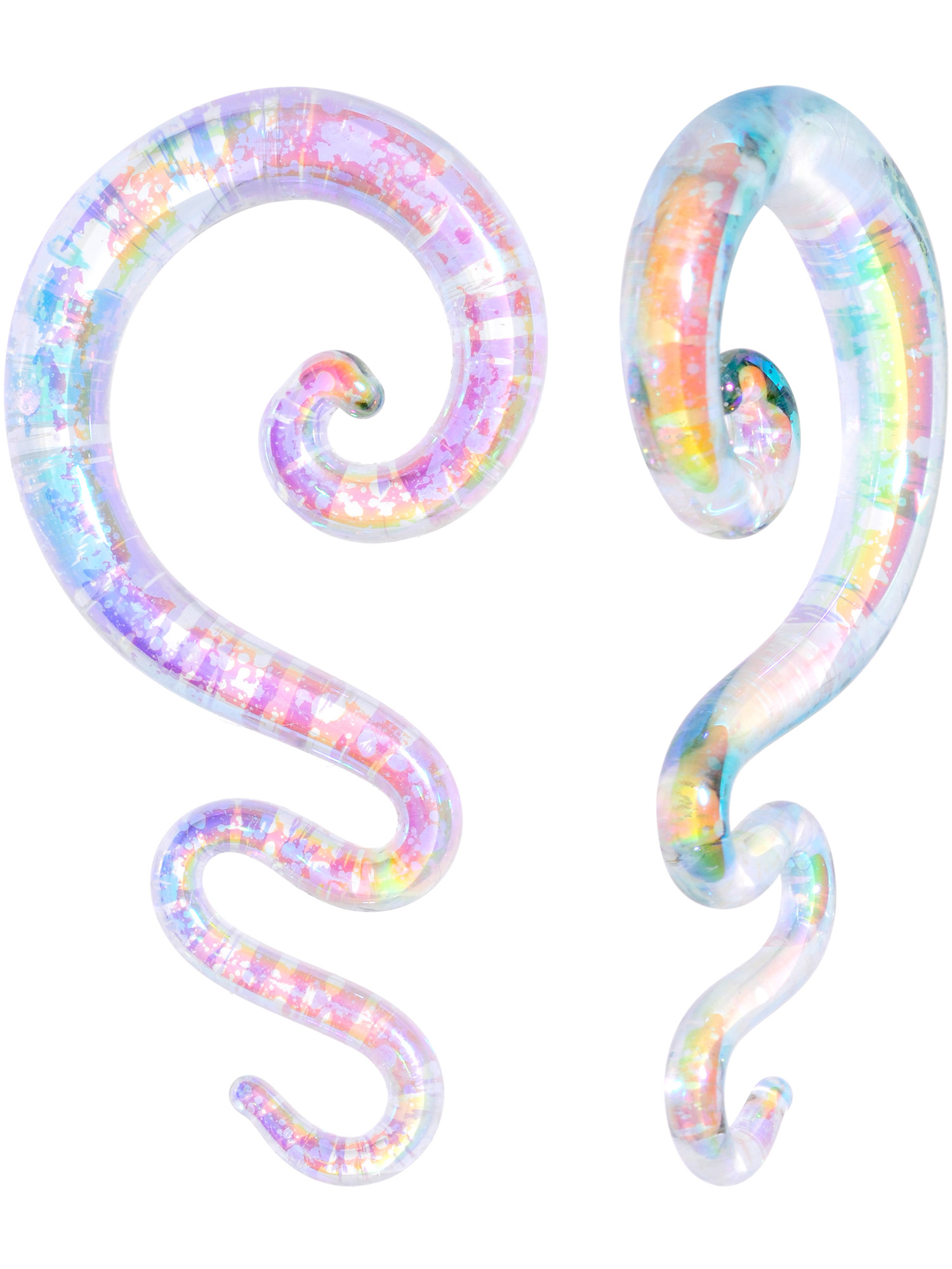 Body Candy Ear Gauges Stretching Kit Hangers for Stretched Ears Glass Spiral Taper Set 2 Gauge