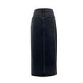 thumbnail image 4 of Denim Skirt for Women Stretch Cotton Mid Length Wash Fitted Jean Skirts Casual Work Office Long High Slit Skirts Bodycon Washed Stretchy Hip Denim Skirts, 4 of 7