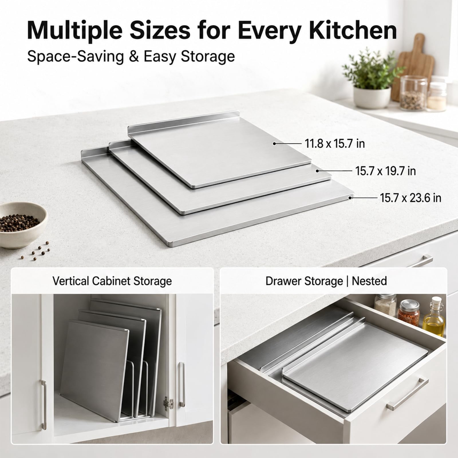 Metal Cutting Board for Meat, Fruits, Vegetables, Bread and Baking Small Cutting Boards