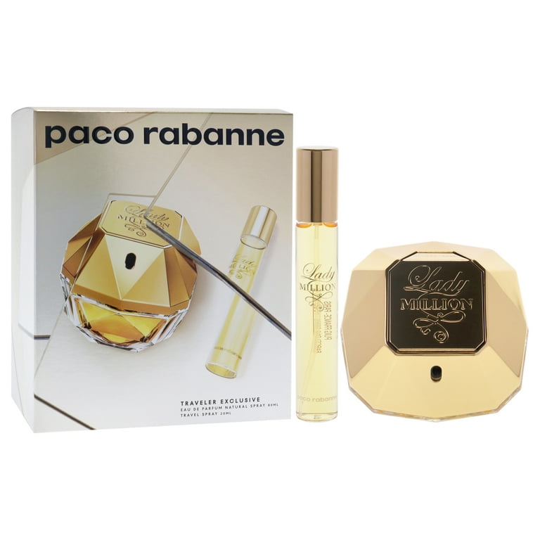 Paco Rabanne Lady Million , 2 Pc Gift Set 2.7oz EDP Spray, 0.68oz