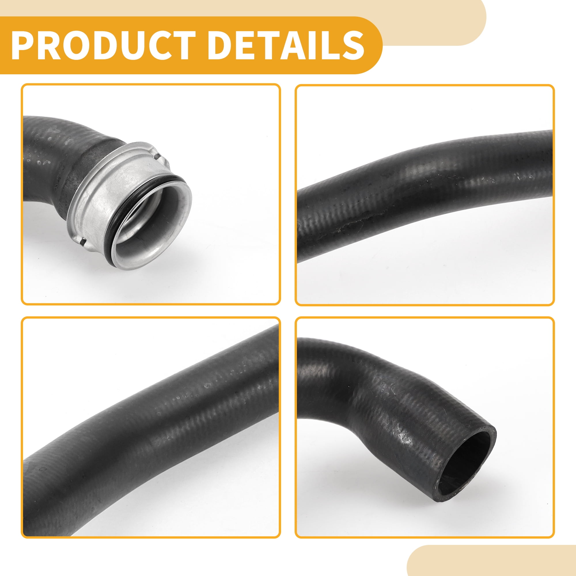 Unique Bargains Radiator Hose No.A1645010482 Upper Coolant Water Hose Pipe for Mercedes-Benz ML350 3.5L 2006-2011 Rubber Black Good Sealing