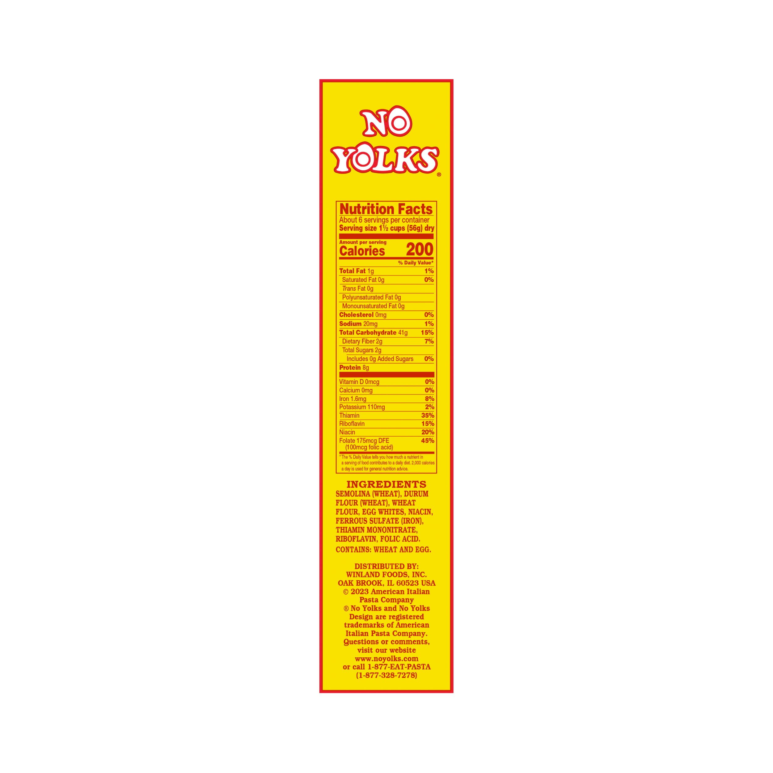 (8 pack) NO YOLKS 12 oz Yolk Free Dumplings