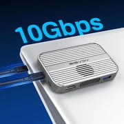 ACASIS 10Gbps Magnetic M.2 NVMe SSD Enclosure & USB C 6-in1 Docking Station Dual HDMI with Cooling Fan for iPhone 17/16/15 Pro/Pro Max/Plus