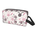 thumbnail image 2 of Goofa Rabbit And Carrot Printed Toiletry Bag with Handle,Large Capacity Travel Makeup Cosmetic Bag for Women, Carry on Airport Airline Compliant Bag, 2 of 9