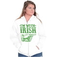 thumbnail image 4 of St Patricks Day I'm With Irish Zip Up Hoodie Men's Women's Brisco Brands X, 4 of 6