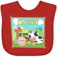 thumbnail image 3 of Inktastic I'm One Farm Animals Wearing Birthday Party Hats Boys or Girls Baby Bib, 3 of 4