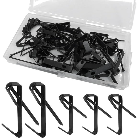 100pcs Picture Hanging Kit - 30lb, and 50lb Picture Hooks Metal Picture Hangers with Nails for Drywall Wooden Wall(Black)