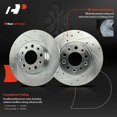 thumbnail image 4 of A-Premium 12.59 inch (320mm) Rear Drilled and Slotted Disc Brake Rotors + Ceramic Pads Kit Compatible with Select Jeep Models - Cherokee 2014-2021, 6-PC Set, 4 of 9