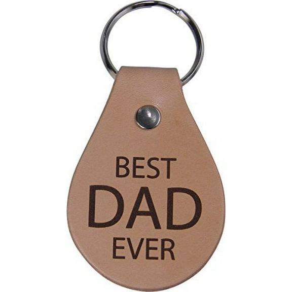 Best Dad Ever Leather Key Chain - Great Gift for Father's Day, Birthday, or Christmas Gift for Dad, Grandpa, Papa, Husband