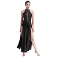 thumbnail image 3 of zdhoor Womens Long Lyrical Dance Dress Contemporary Dancewear Flowy Split Maxi Dresses Performance Black XS, 3 of 5