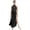 Black, variant on Womens Lyrical Dance Dress Halter Strappy Back Rhinestones Split Dress for Stage Performance Black S
