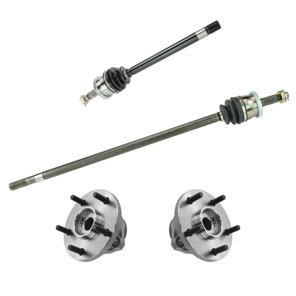 TRQ Front CV Axle Shaft Wheel Hub Bearing 4pc for Grand Cherokee Quadra Drive CSA64078