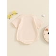 thumbnail image 6 of Aojekbee Baby Boys Girls Romper Colorful Letter Print Short Sleeve Crew Neck Bodysuit Newborn Summer Playsuit, 6 of 10