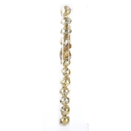 pack of 12 gold star cut out jingle bell christmas ornaments 1 25
