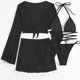 thumbnail image 5 of Conjunto de bikini para mujer 4 piezas Traje de baño de verano con borlas Trajes de baño simples (Negro L) Tmvgtek Para estrenar, 5 of 5