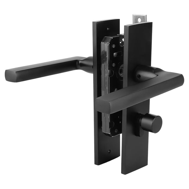 Cerradura de puerta de habitación Jadeshay de Aluminio espacial manija de seguridad color Negro