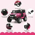 thumbnail image 6 of Gymax 12V Electric Kids Ride On Car Truck w/ MP3 Horn 2.4G Remote Control Pink, 6 of 10