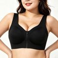 thumbnail image 2 of vigerkar Zip Front Closure Bra Wireless Support Comfort Full Coverage Back Smoothing No Underwire Bralettes Seamless (Black, 5XL), 2 of 5