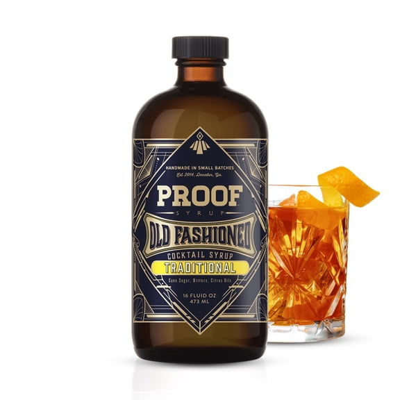 Proof Syrup Old Fashioned Cocktail Mix - Made with Real Bitters & Cane Sugar - Traditional Old Fashion Flavor - Fast, Easy, Delicious, Handcrafted Cocktail Syrup - 16oz - 1 Bottle