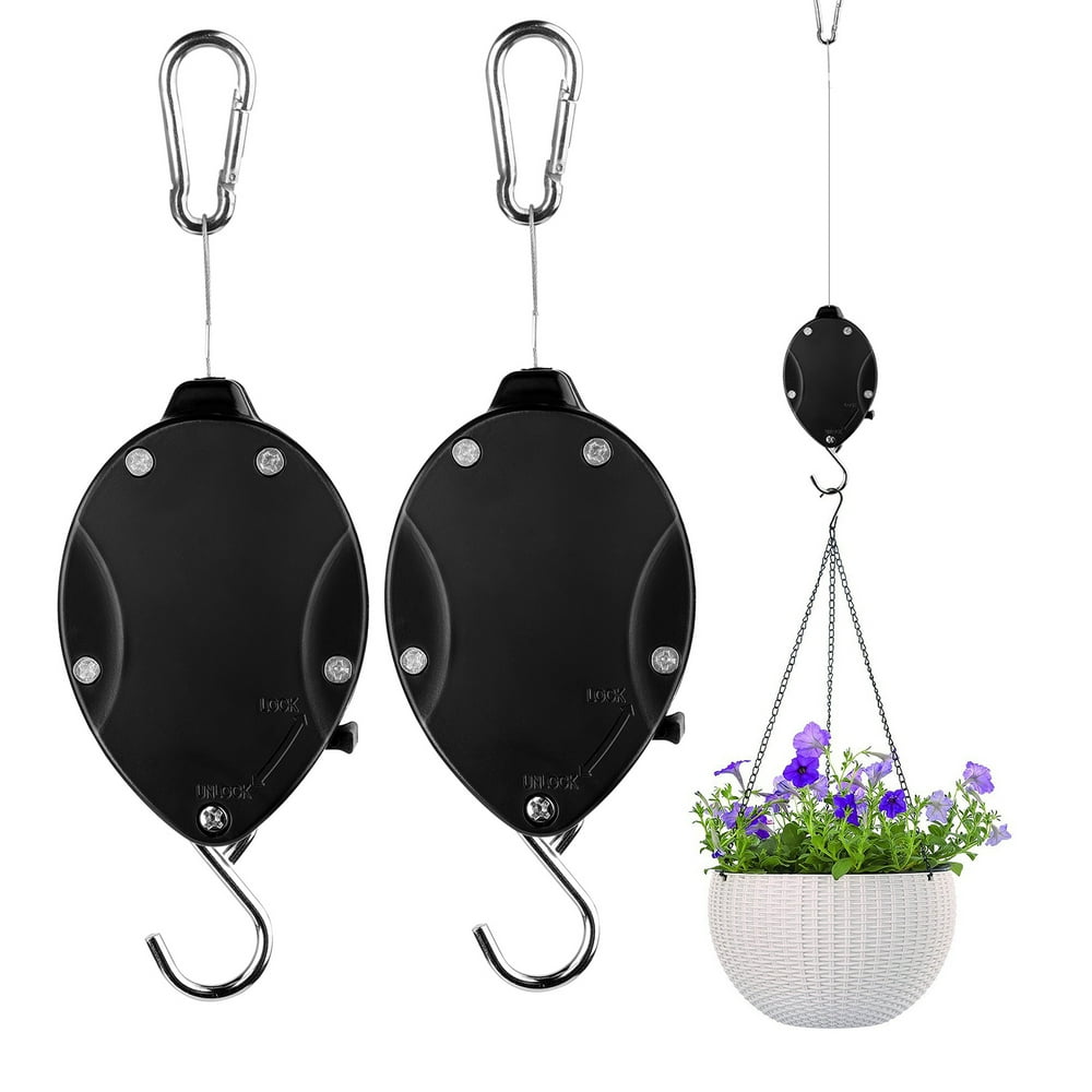 2Pack Plant Pulley Retractable Hanger, EEEkit Adjustable Plant Hanger